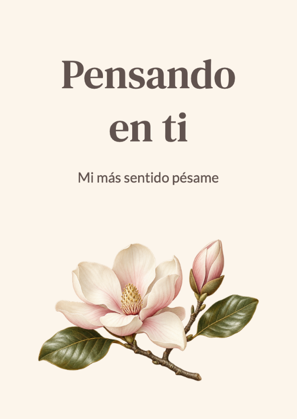 Luz de magnolia: Tarjetas de condolencias