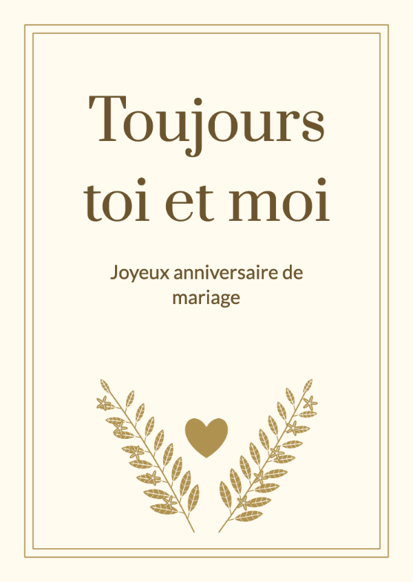 Des années d’or ensemble: Un laurier gravé, de petites fleurs et un élégant cadre commémoratif.