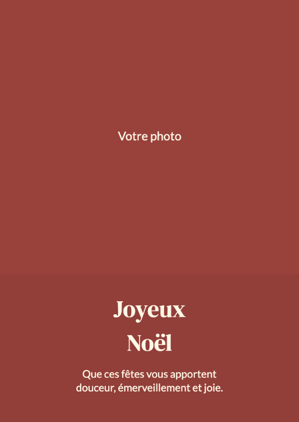 Notre année en une photo: Une photo de famille pleine largeur et un bandeau rouge festif pour le message.