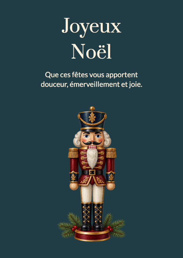 Le casse-noisette de minuit: Un soldat de bois ornemental aux galons détaillés et aux couleurs précieuses.