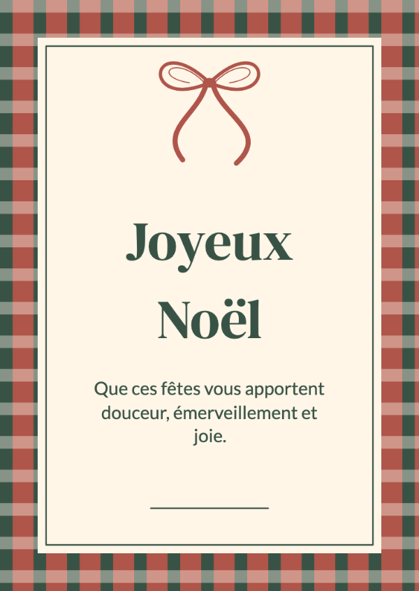 Emballé avec amour: Une bordure à carreaux tissés et un grand nœud festif.