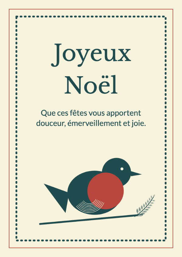 Un rouge-gorge par la poste: Une estampe nette en deux couleurs avec un oiseau d’hiver et un bord de timbre perforé.