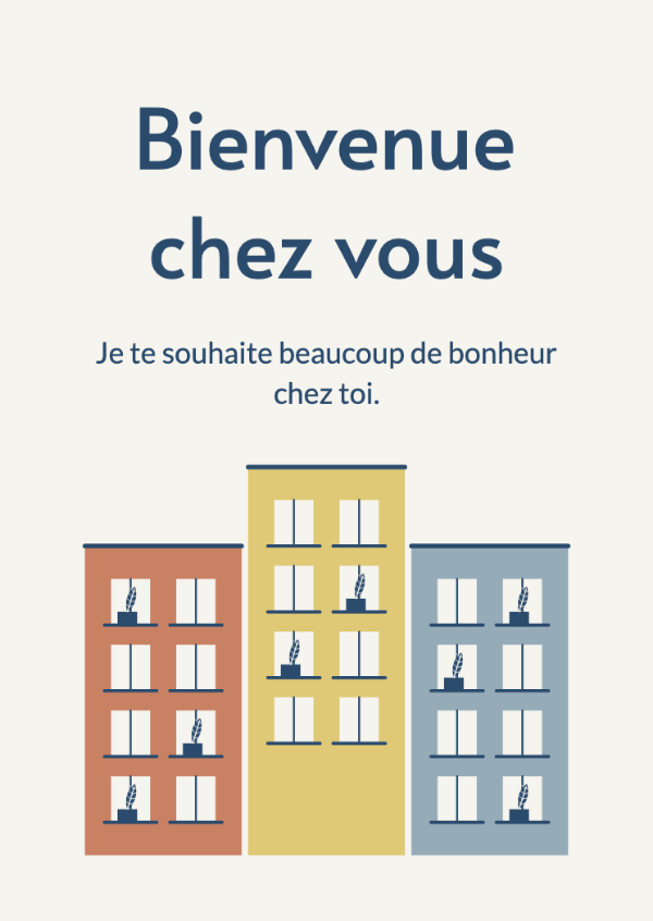 Votre place en ville: Une façade architecturale colorée avec balcons et petites plantes.