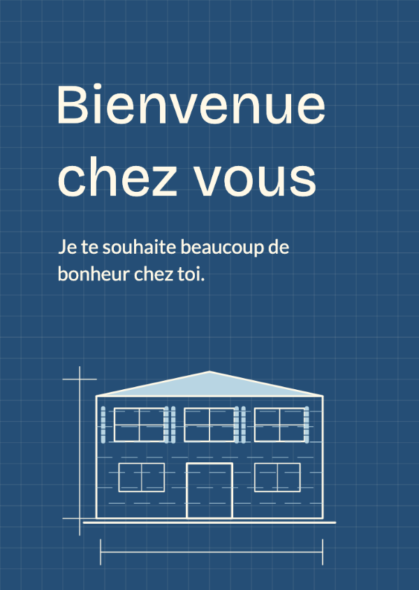 Plans pour un foyer heureux: De fines lignes architecturales et une composition moderne bleu cyanotype.
