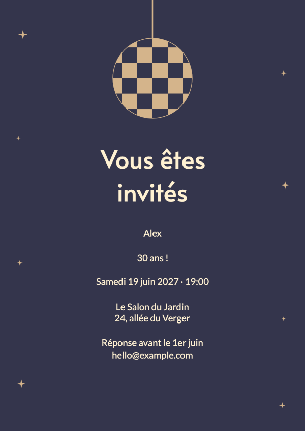 À la nuit tombée: Invitations d’anniversaire