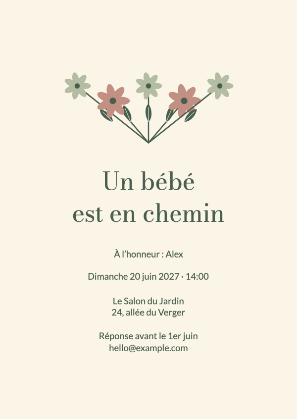 Une petite fleur des champs: Invitations pour baby shower