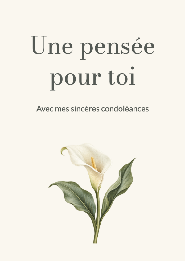 Un seul lys: Cartes de condoléances