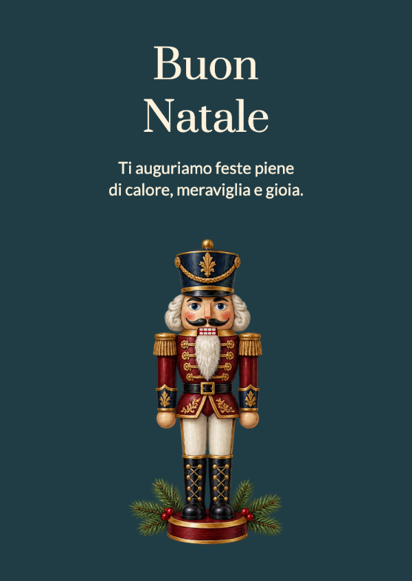 Lo schiaccianoci di mezzanotte: Un soldatino ornamentale con alamari intricati e colori preziosi.