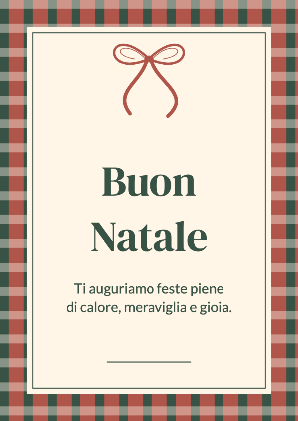 Avvolto con amore: Un bordo a quadri intrecciati e un grande fiocco festivo.