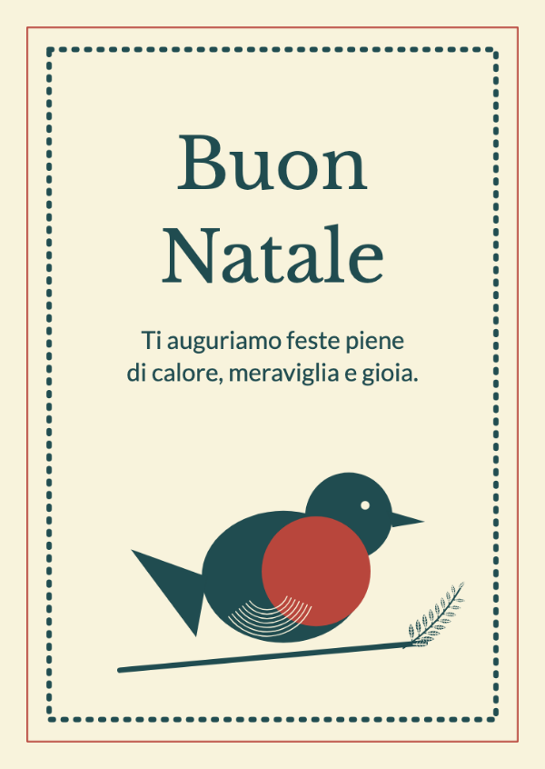 Un pettirosso per posta: Una stampa nitida a due colori con un uccellino invernale e bordo da francobollo.
