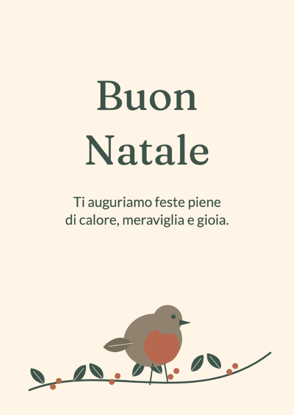 Un ospite d’inverno: Un piccolo pettirosso posato su un ramo di agrifoglio illustrato.
