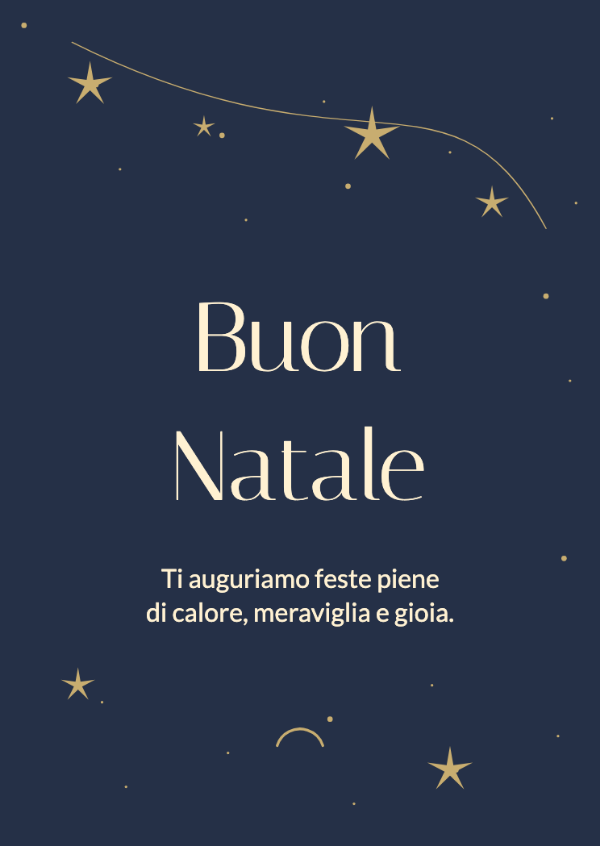 Una stagione di stelle: Una scia di stelle e linee delicate su blu notte.