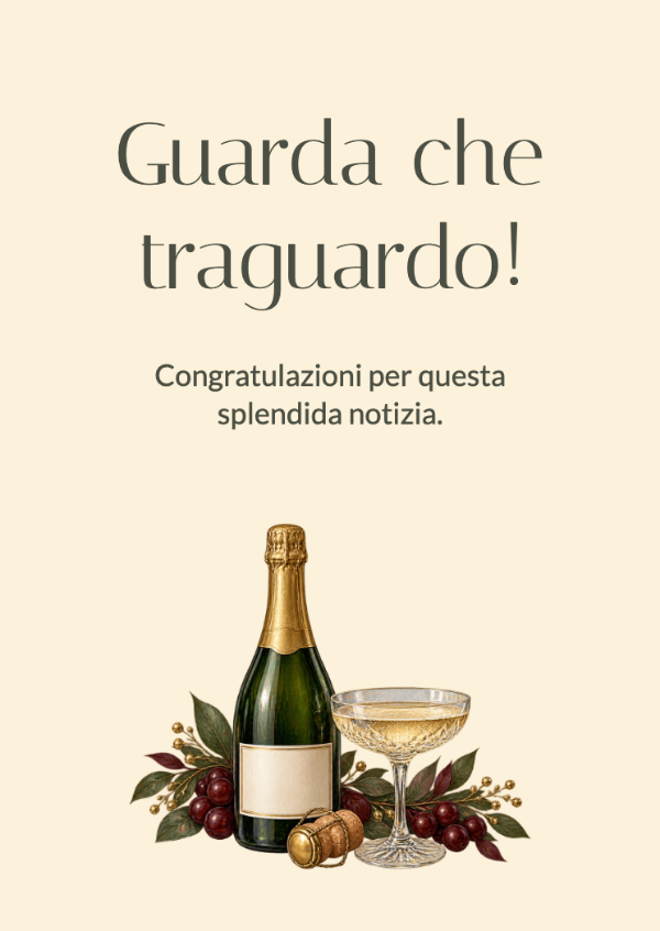 Brindiamo alla bella notizia: Biglietti di congratulazioni