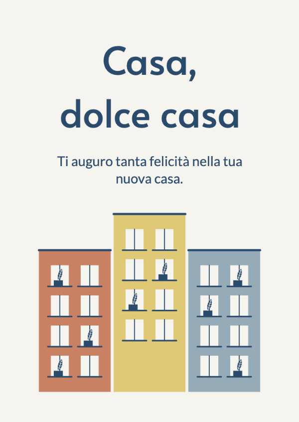 Il tuo posto in città: Una facciata architettonica colorata con balconi e piccole piante.