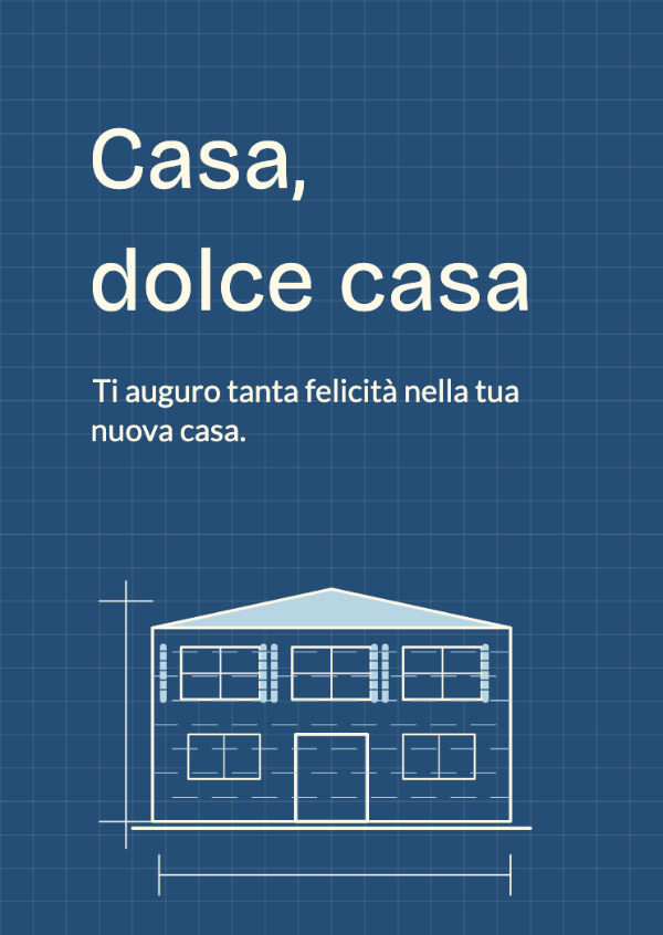 Progetti per una casa felice: Sottili linee architettoniche e una moderna composizione blu cianografica.