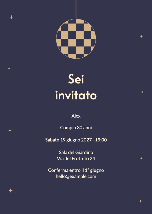 Dopo il tramonto: Inviti di compleanno