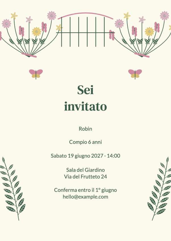 Un giardino pieno di desideri: Fiori dettagliati, farfalle e un piccolo cancello da giardino.
