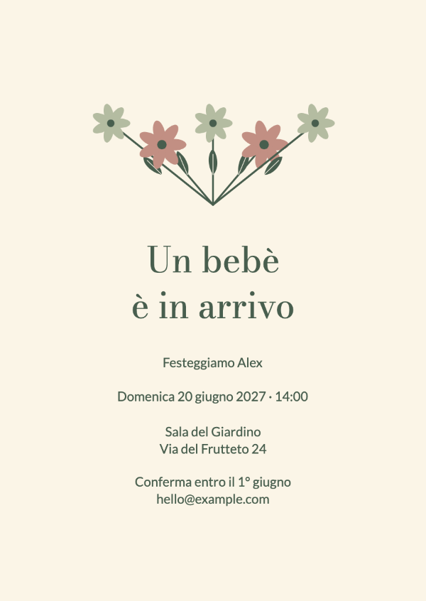 Un piccolo fiore di campo: Inviti per baby shower