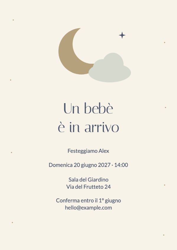 Al settimo cielo: Inviti per baby shower