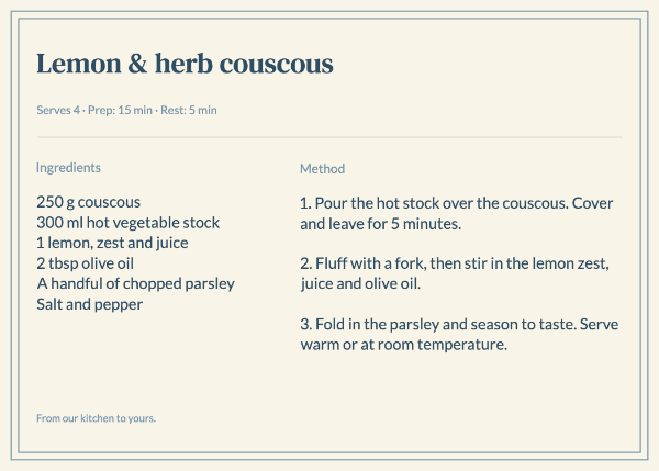 Bistro notes: Recipe cards