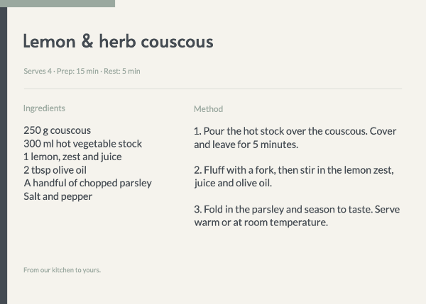 A well-kept recipe: Recipe cards