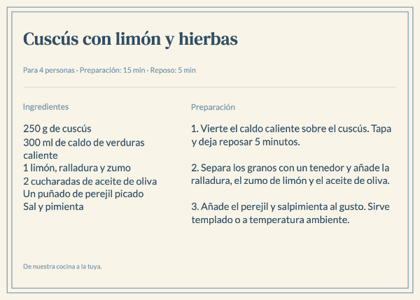 Notas de bistró: Tarjetas de recetas