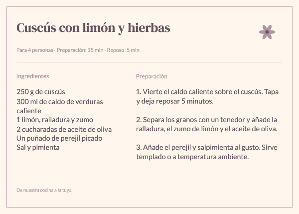 Hecho con cariño: Tarjetas de recetas