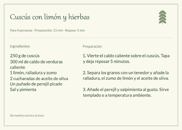 Del huerto de hierbas: Tarjetas de recetas