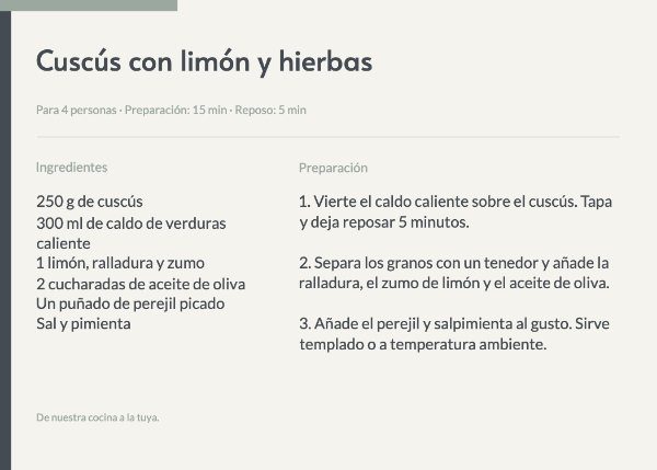 Una receta bien guardada: Tarjetas de recetas