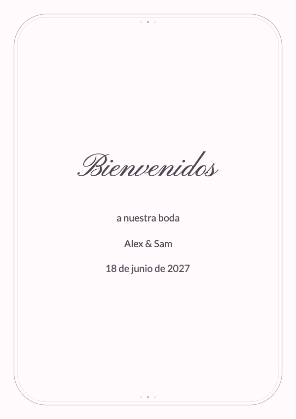 Romance perlado: Nombres caligráficos en un marco de contornos suaves con pequeños puntos que recuerdan a perlas.