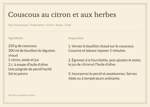 Les archives de recettes: Fiches recettes