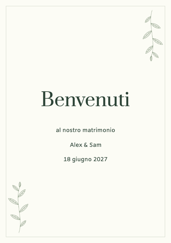Verde giardino: Prata dà ai nomi tratti sottili e un ritmo più formale. Amiko offre un accompagnamento compatto. Controlla i tratti fini sulla carta che userai prima di stampare tutto il coordinato.