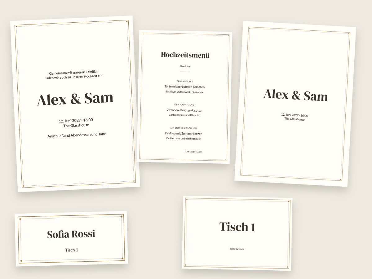 Hochzeitsdesign Klassisches Elfenbein mit DM Serif Display und Lato