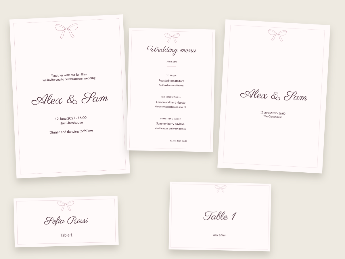 Silk ribbon wedding design in Parisienne and Lato