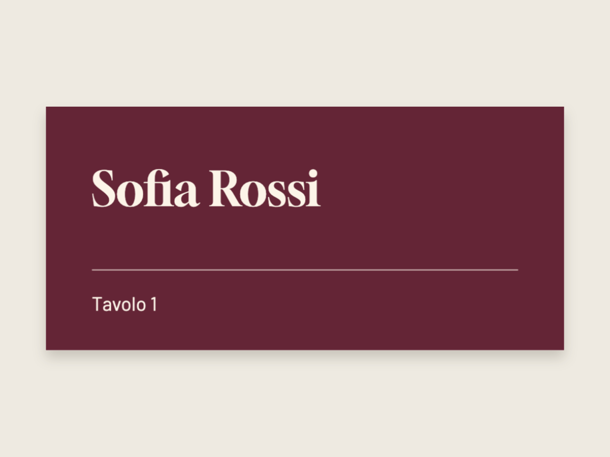 Design di matrimonio Editoriale bordeaux con Gloock e Barlow