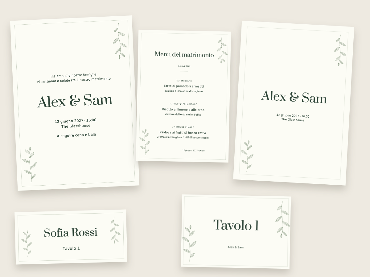 Design di matrimonio Verde giardino con Prata e Amiko