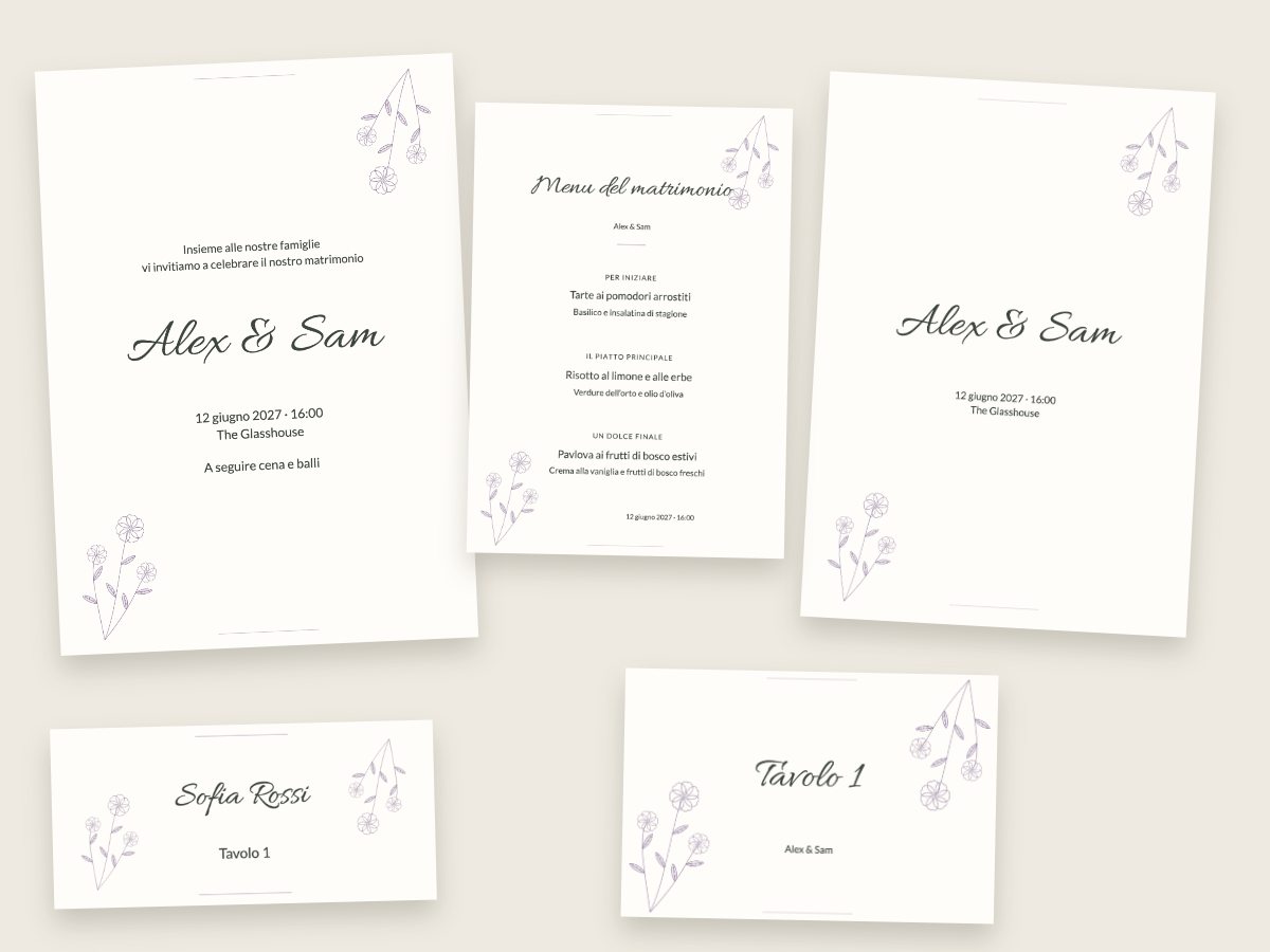 Design di matrimonio Prato fiorito con Allura e Lato